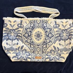 Spartina 449 Canvas Beach Tote Bag Peeples Song Park Palms Print